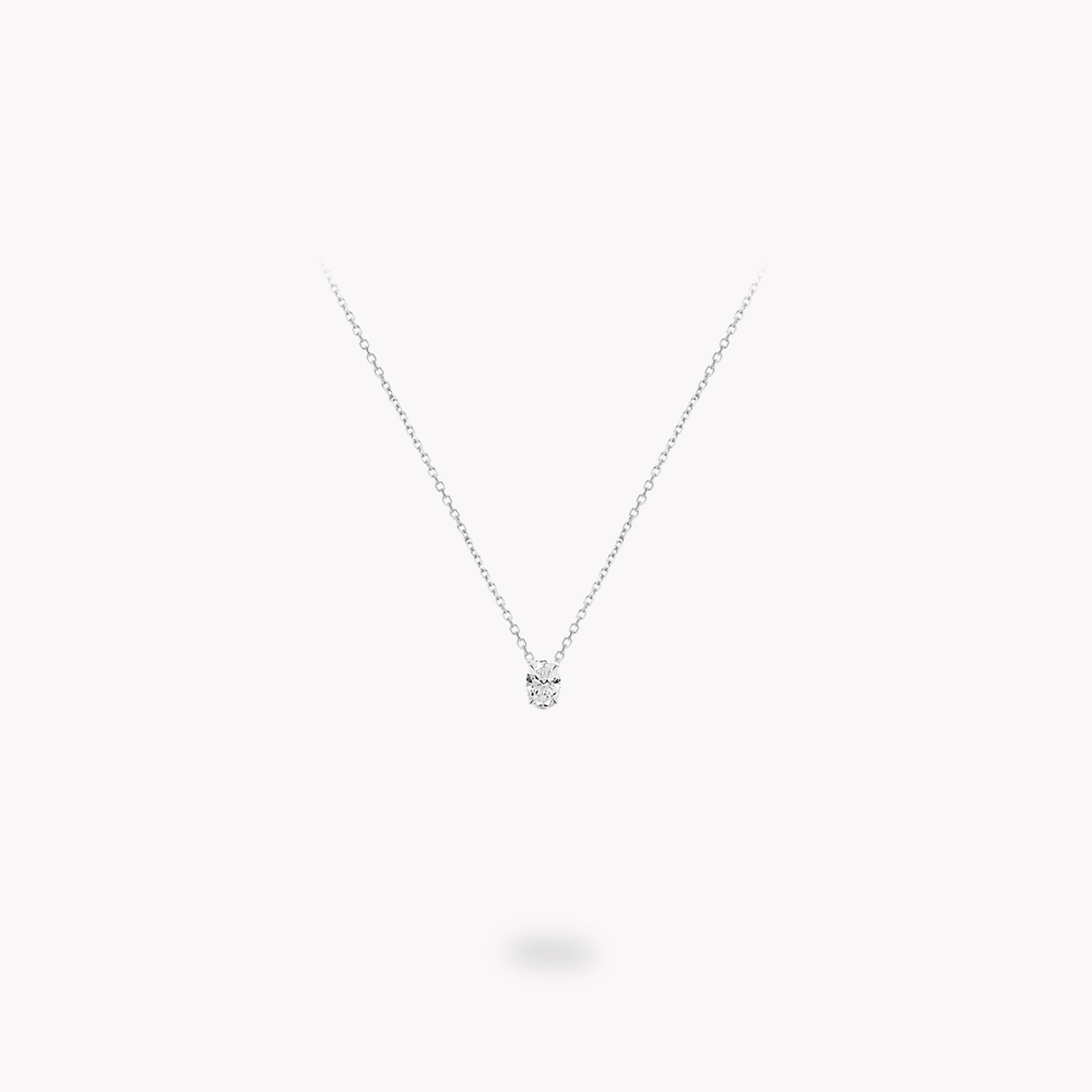'Petit' Oval Cut Diamond Necklace