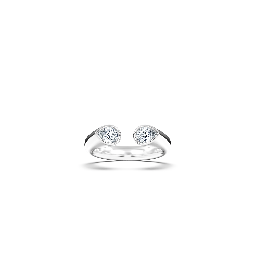 diamond ring, pinky ring, ring with diamonds, pear cut diamonds, white gold ring with diamonds, ring med diamanter, lillfingerring
