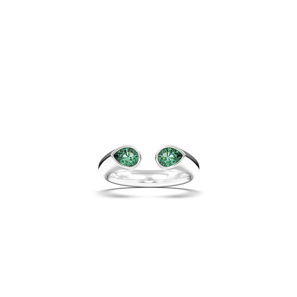 ring with emeralds, smaragdring, toi et moi ring, pinky ring, lillfingerring, ring med smaragder