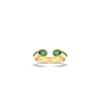 Pinky ring with emerald, toi et moi ring, ring with emeralds, yellow gold ring with emeralds, ring med smaragder, smaragdring,