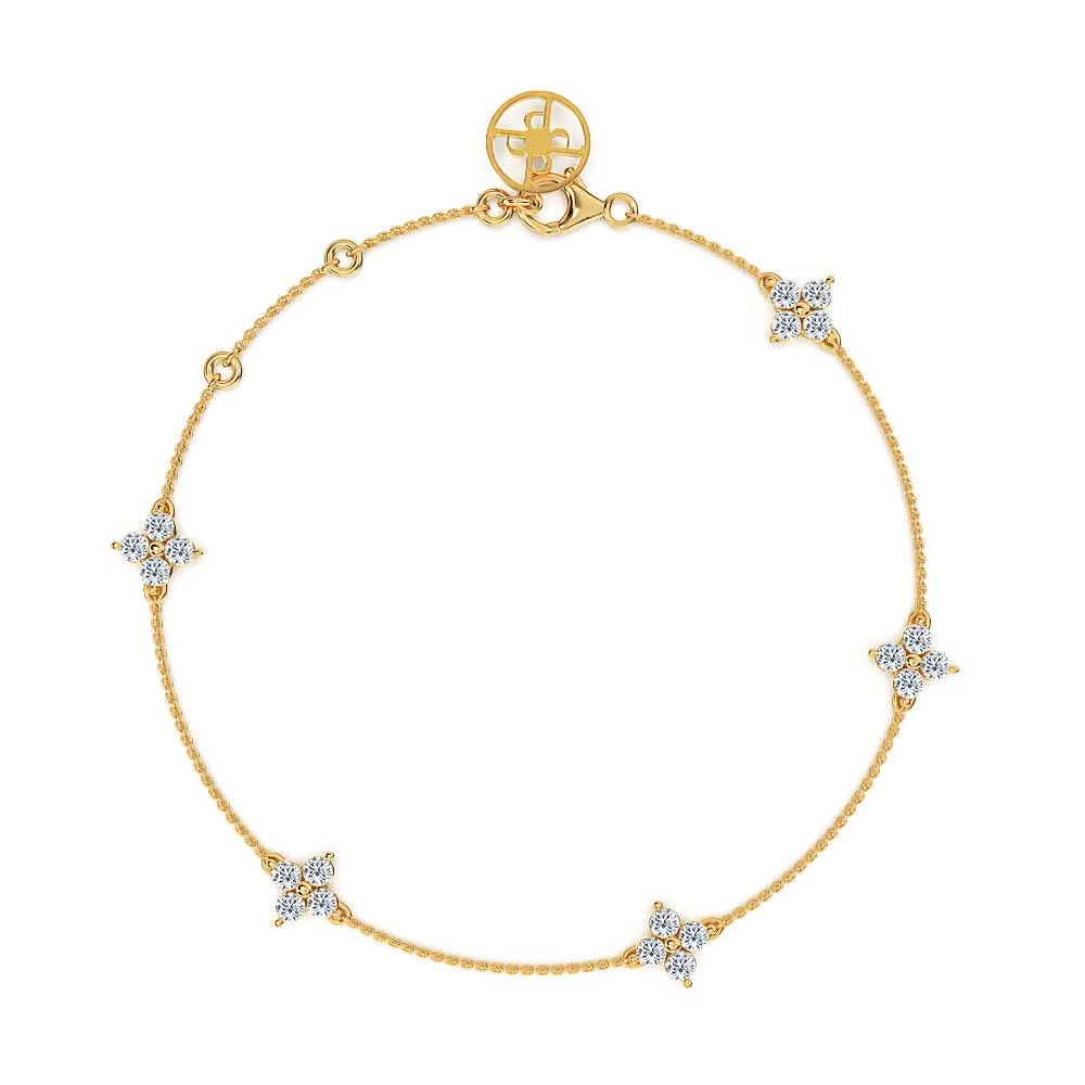 diamantarmband i gulguld